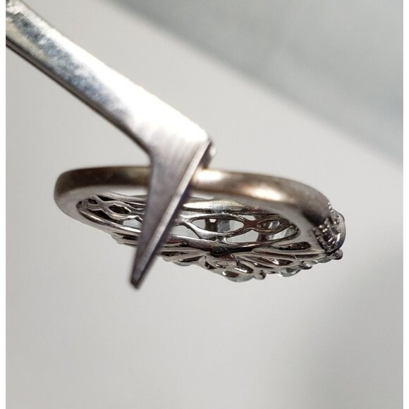 Vintage 5 Round Aquamarine Stones Signed STS 925 Ring Size 5 - Picture 10 of 16